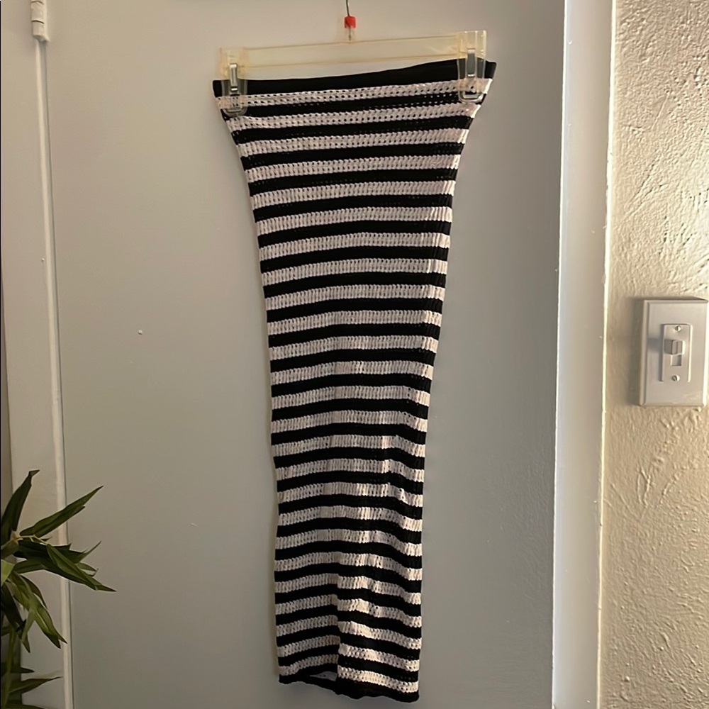 Closet Rehab Black and White Ribbed Maxi Coverup